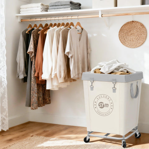 Storage Maniac 160L capacity cart ready to handle large family laundry days.