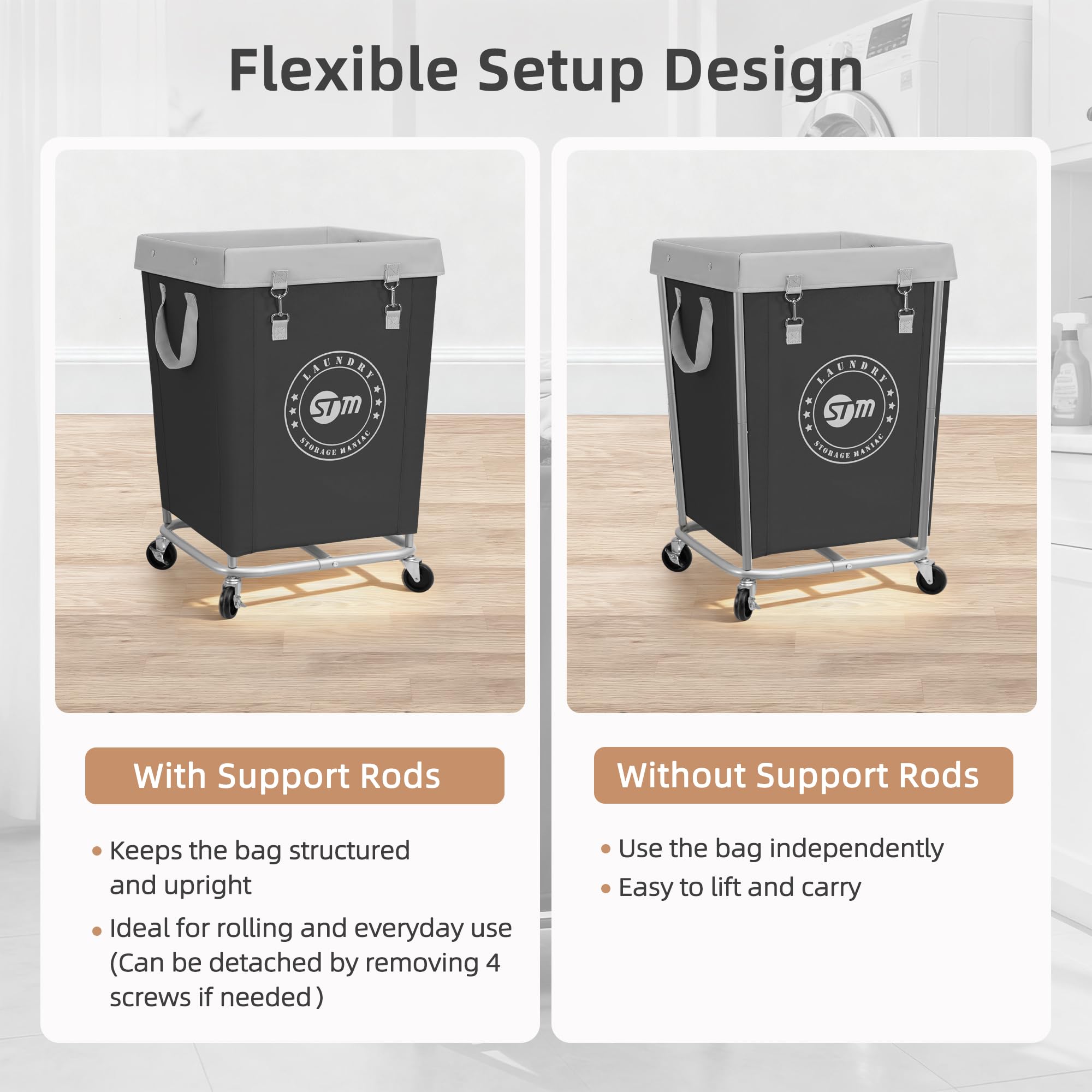 Storage Maniac 160L capacity supports large laundry loads.