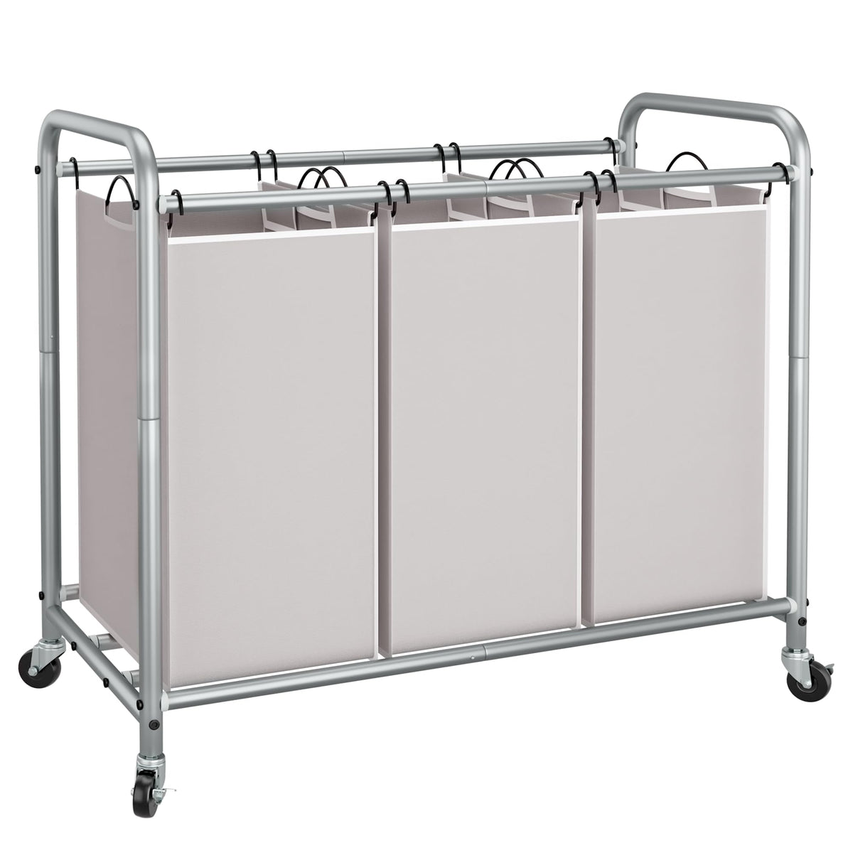 STORAGE MANIAC 3-Section Laundry Sorter frame provides sturdy support for everyday laundry.