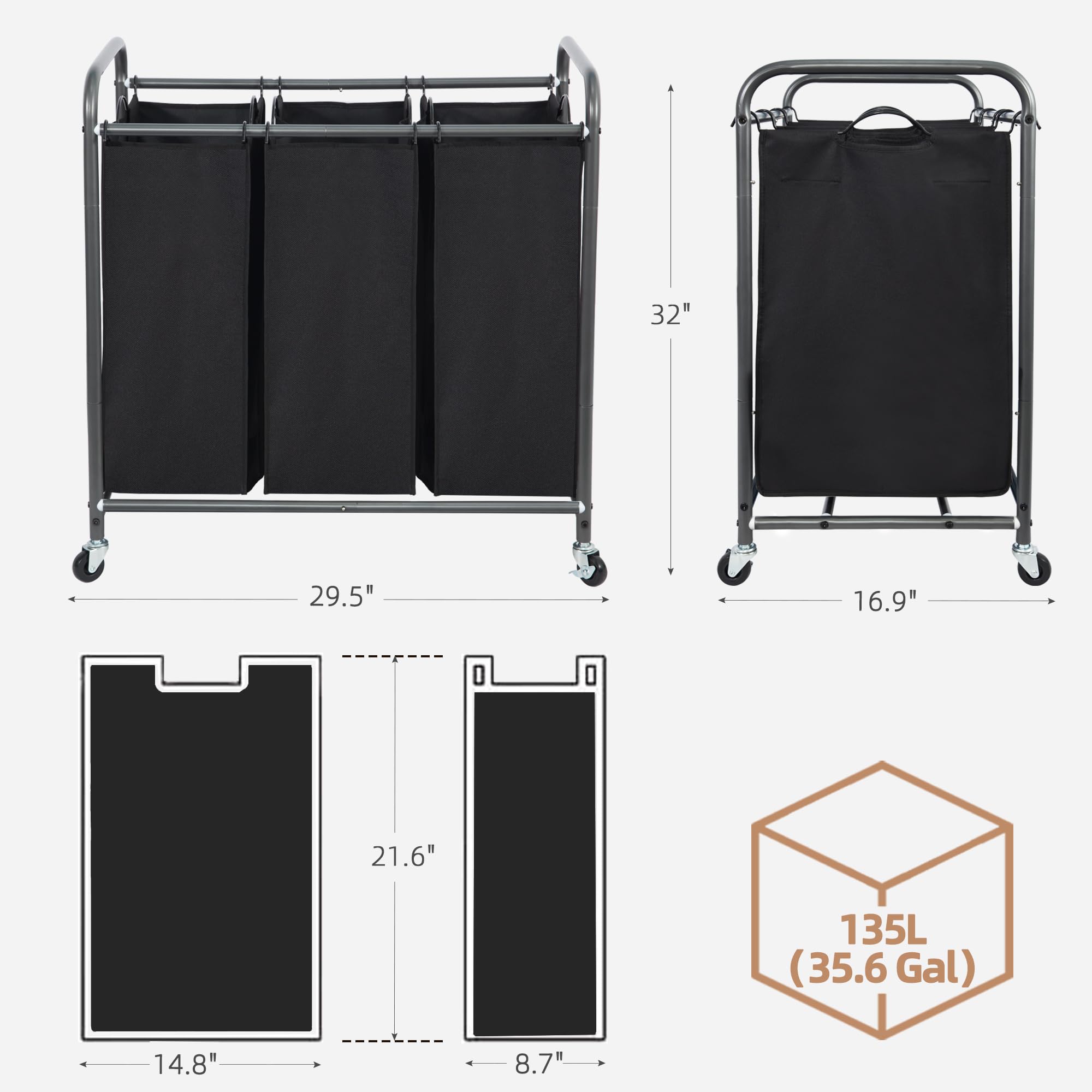 STORAGE MANIAC waterproof lining shown for quick cleanup and spill protection.