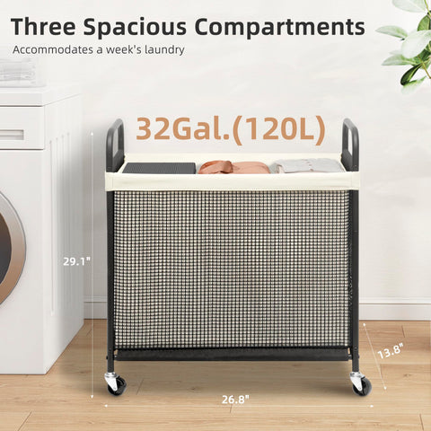 Storage Maniac 3-section sorter keeps dark, light, and color clothes organized