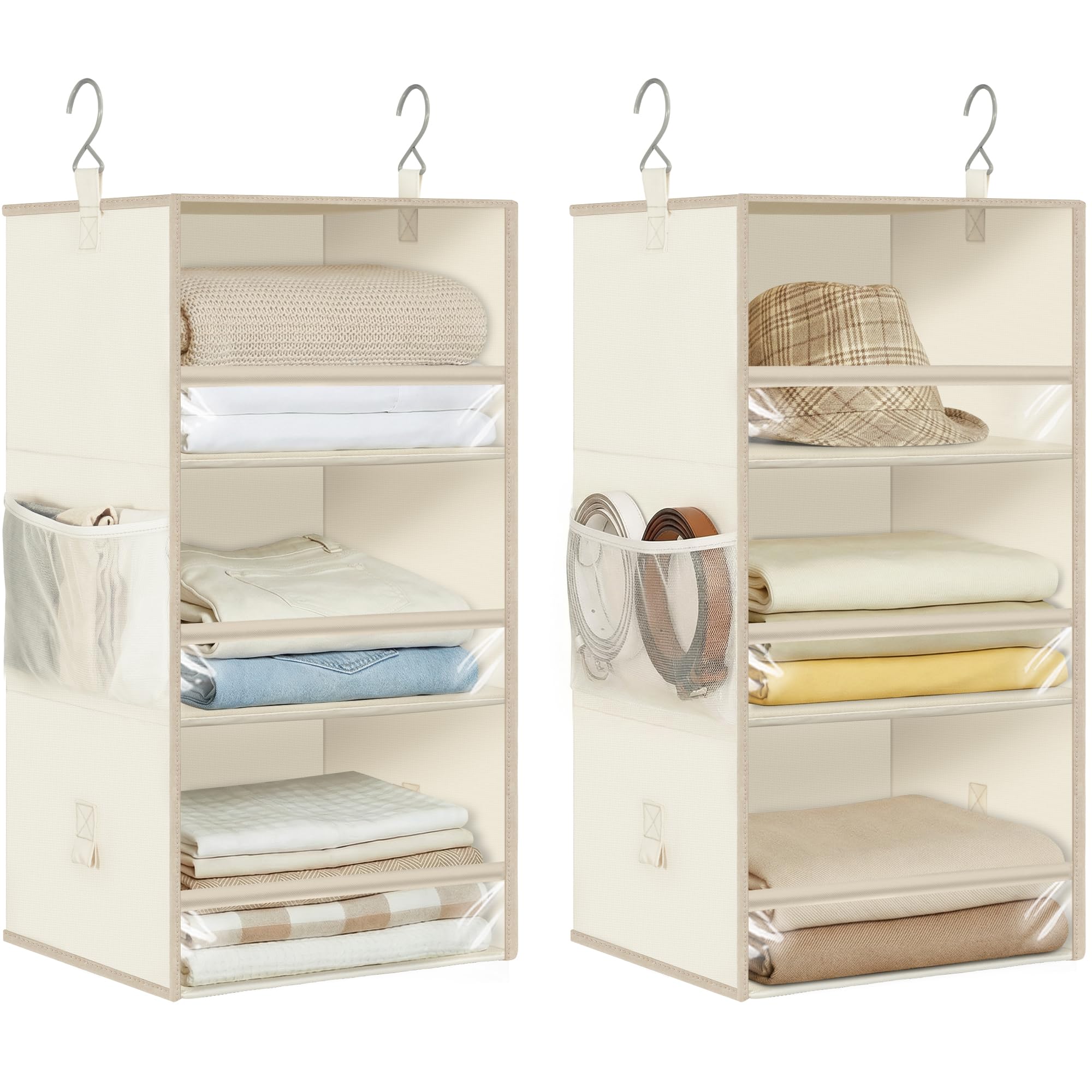 Storage Maniac 6-shelf hanging organizer assembled for full wardrobe storage.