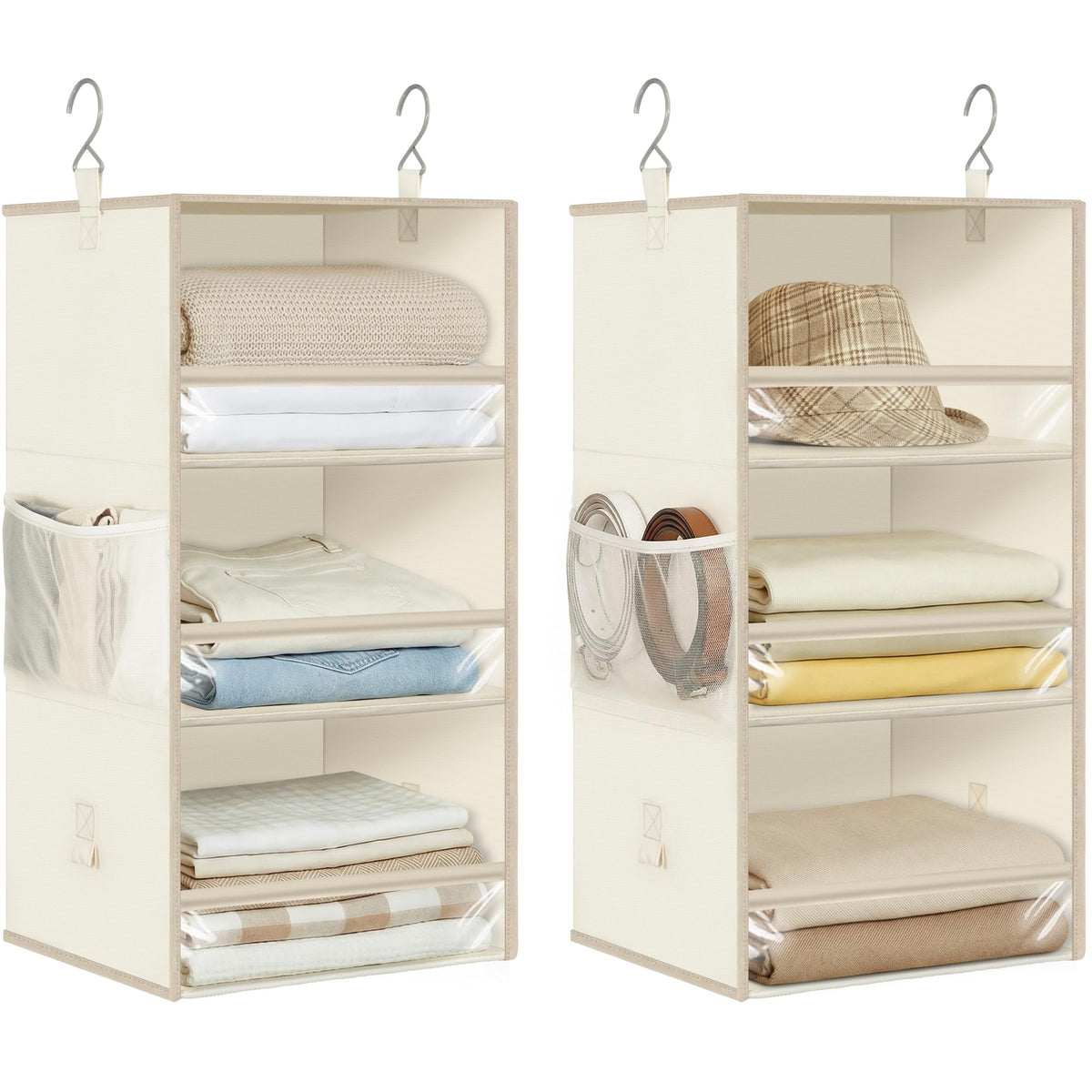 Storage Maniac 6-shelf hanging organizer assembled for full wardrobe storage.