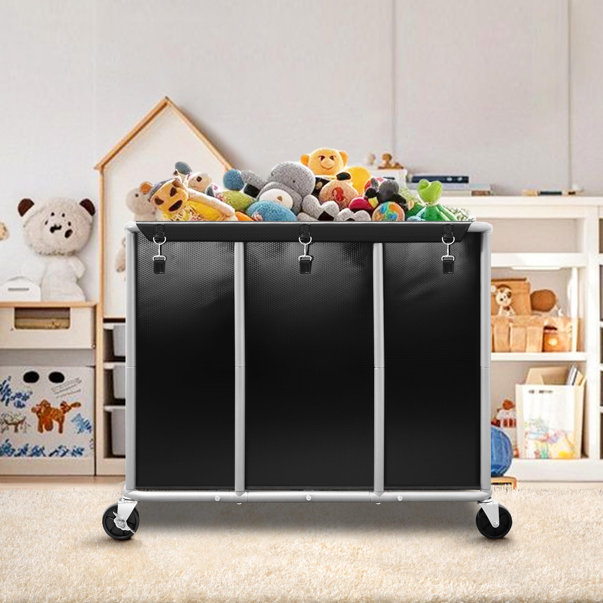 Storage Maniac black laundry cart suitable for hotels and hospitals