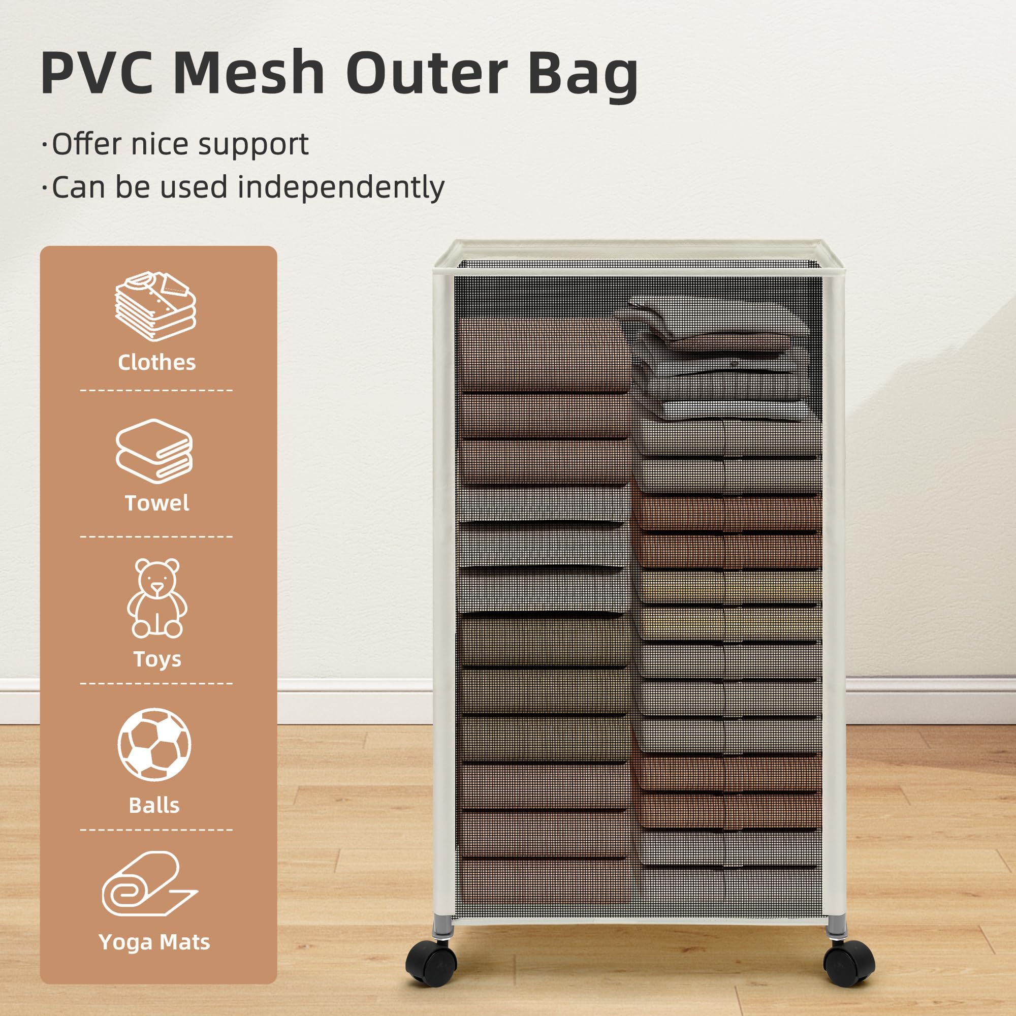Storage Maniac breathable PVC frame keeps clothes ventilated and odor-free.