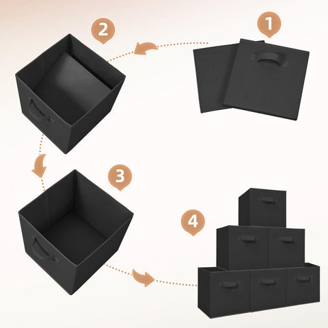 Storage Maniac 11-inch cube bin folded flat; saves space when not in use.