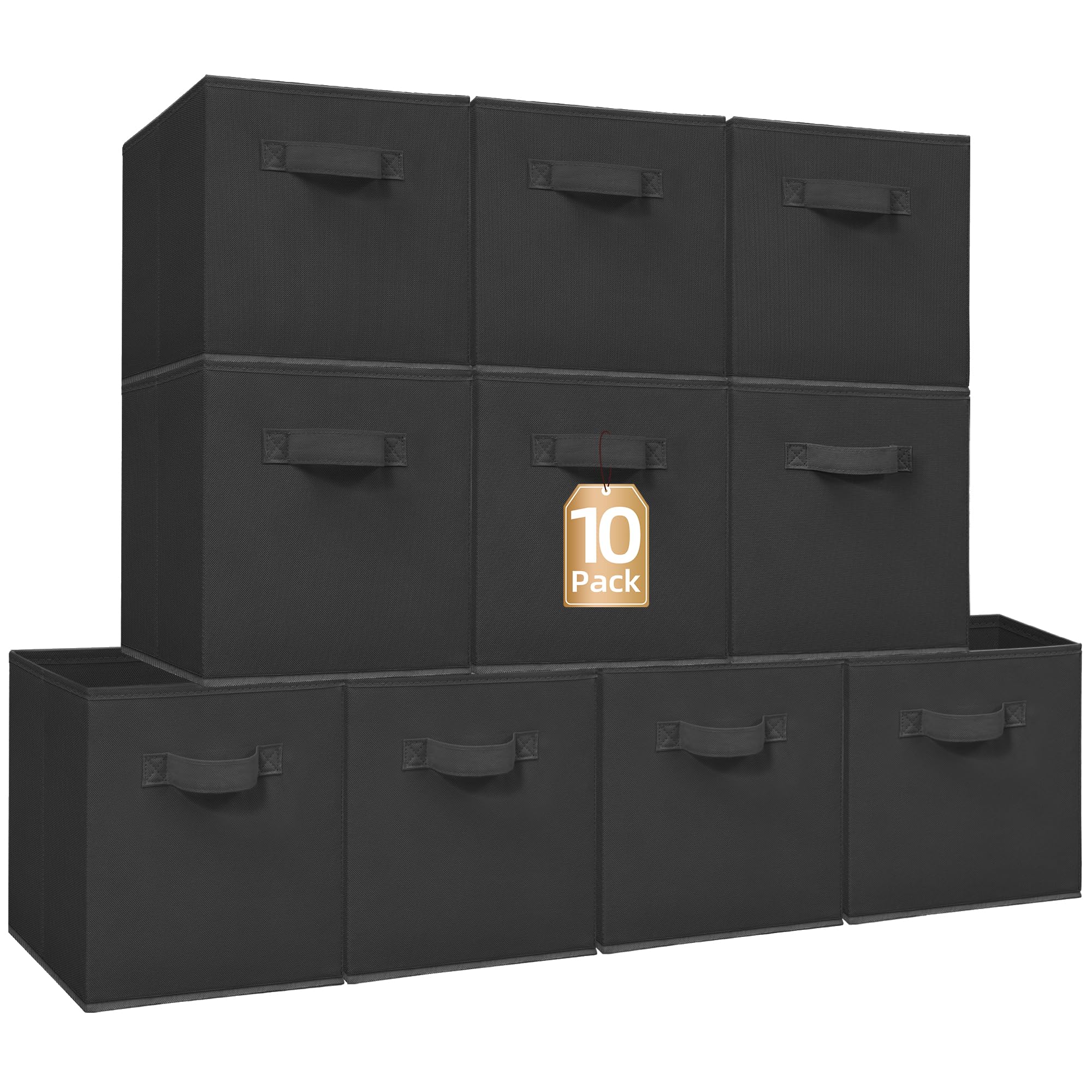 Storage Maniac 11-inch cube bin front view; ideal for quick closet access.