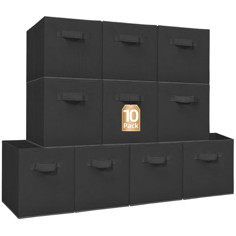 Storage Maniac 11-inch cube bin front view; ideal for quick closet access.