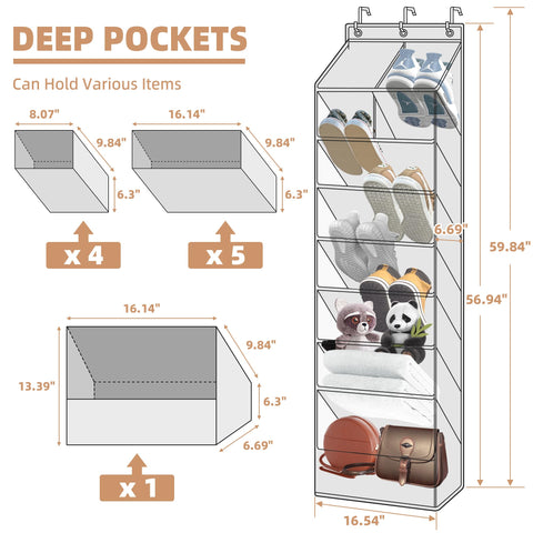 Storage Maniac deep 9.84 inch pockets simplify grabbing shoes.