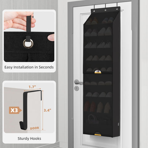 Storage Maniac deep-pocket shoe organizer 10.6 inch pockets accommodate larger shoes without crowding.