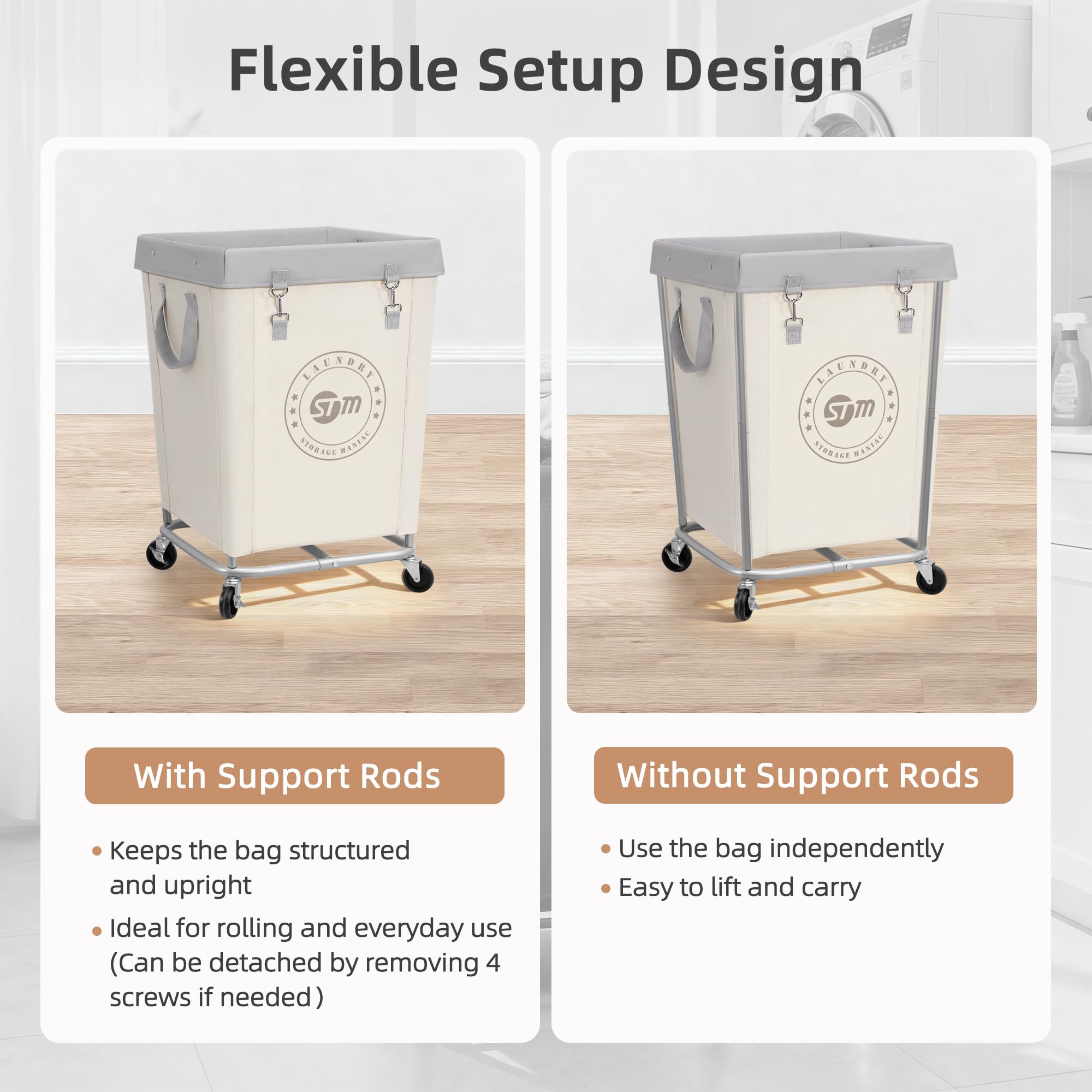 Storage Maniac cart dimensions 18x18x31 inches for compact yet spacious design.