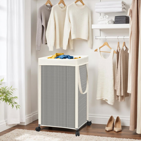 Storage Maniac dorm room laundry solution blends with minimalist décor.