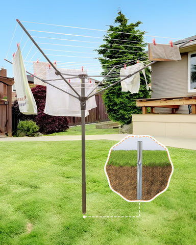 Storage Maniac dry rack highlights 164 feet of drying lines for bulk items.