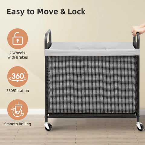STORAGE MANIAC ergonomic handle and 360° wheels for smooth movement.