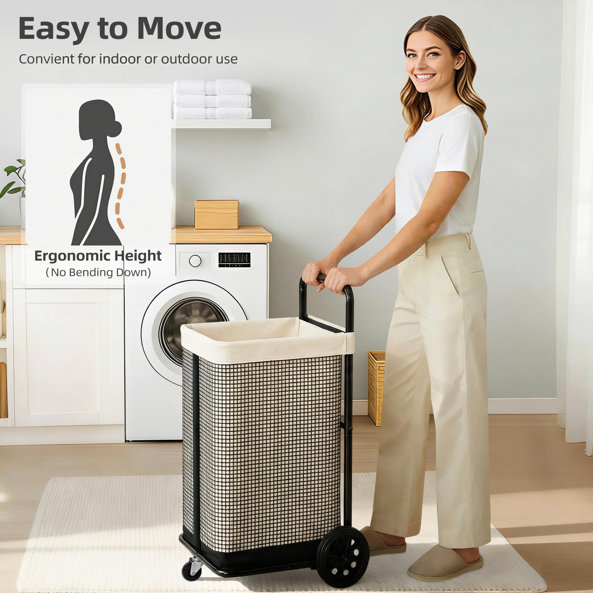 Storage Maniac ergonomic height eases movement without bending.