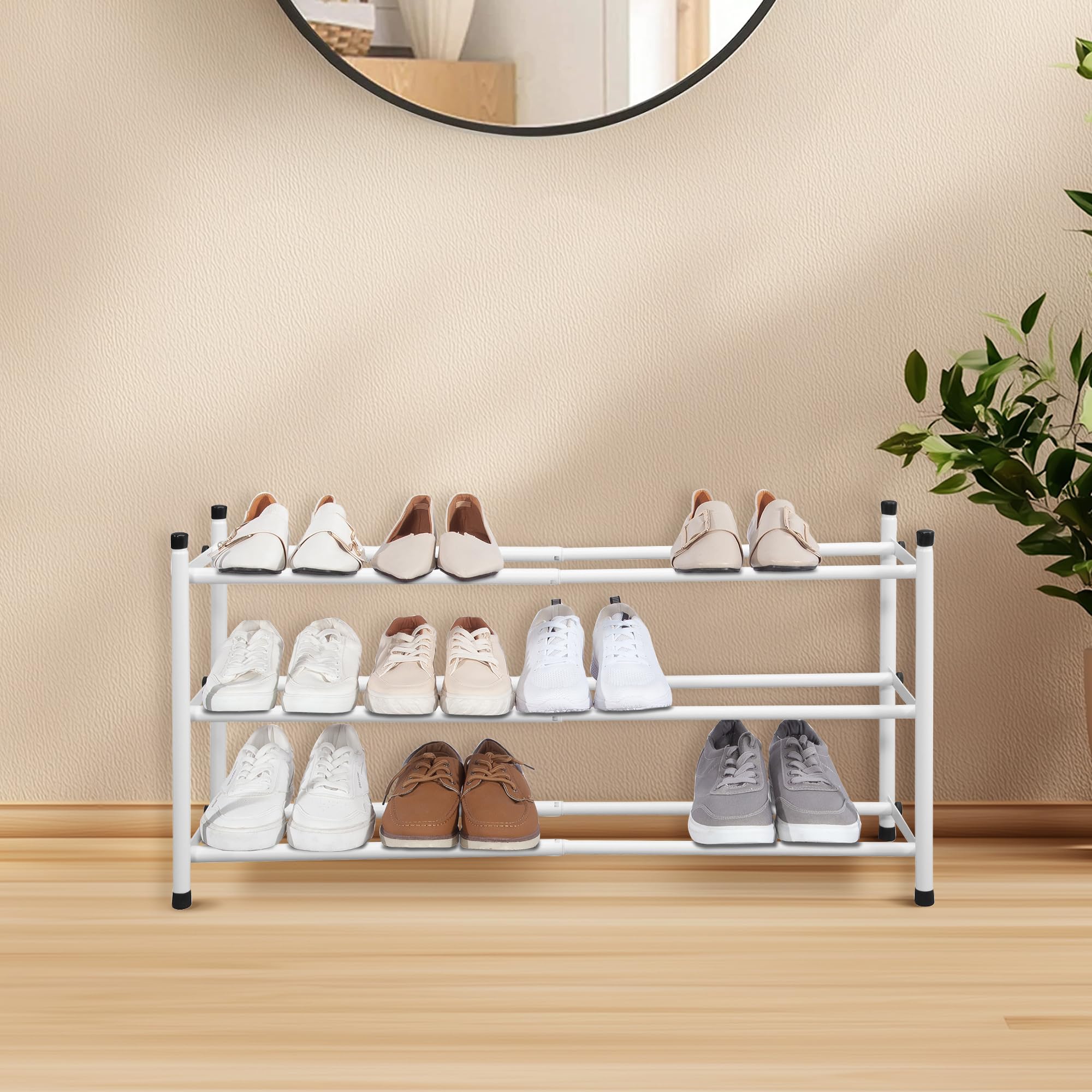 Storage Maniac Expandable Shoe Rack compact area fits small spaces