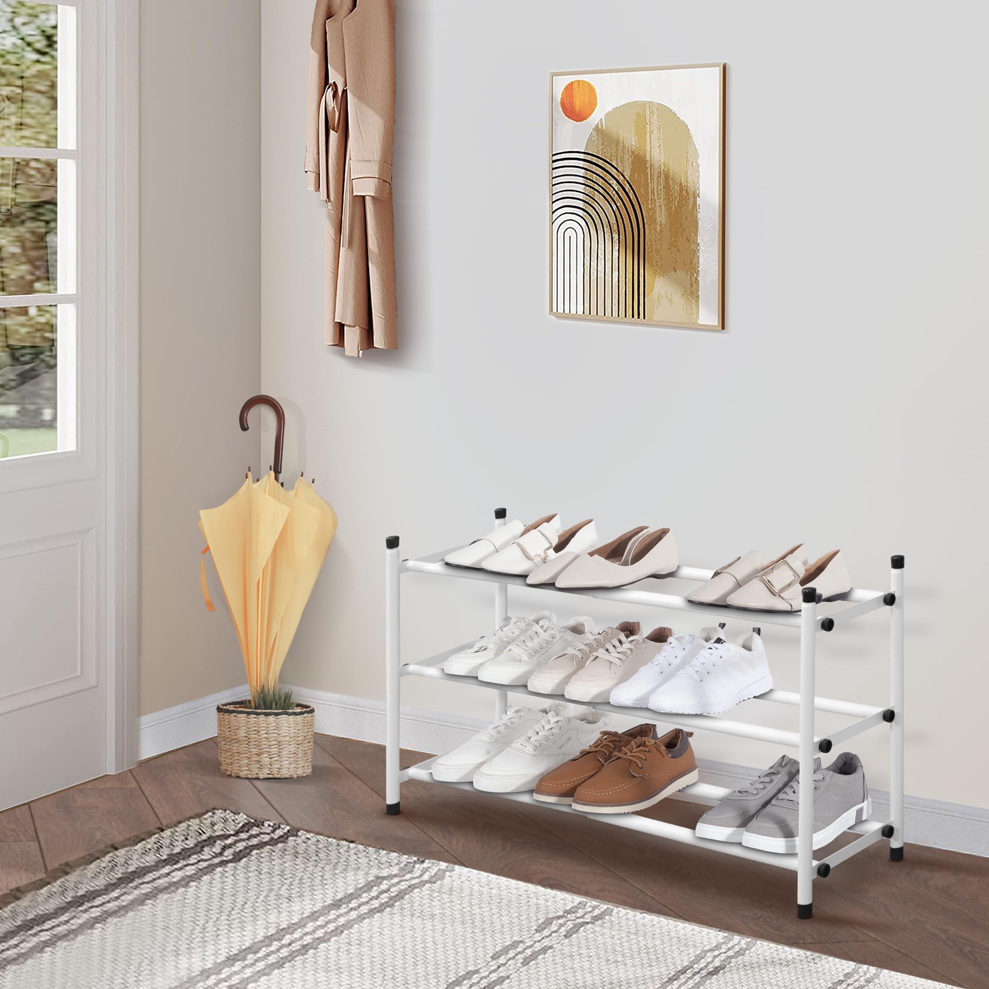 Storage Maniac Expandable Shoe Rack lightweight metal legs and frame