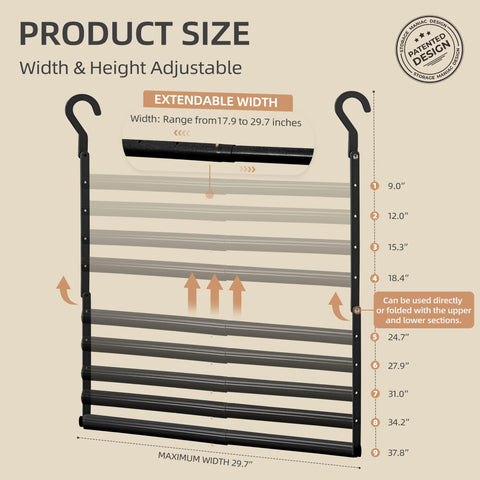 Storage Maniac foldable closet rod overlap offers compact setup for tight closets.