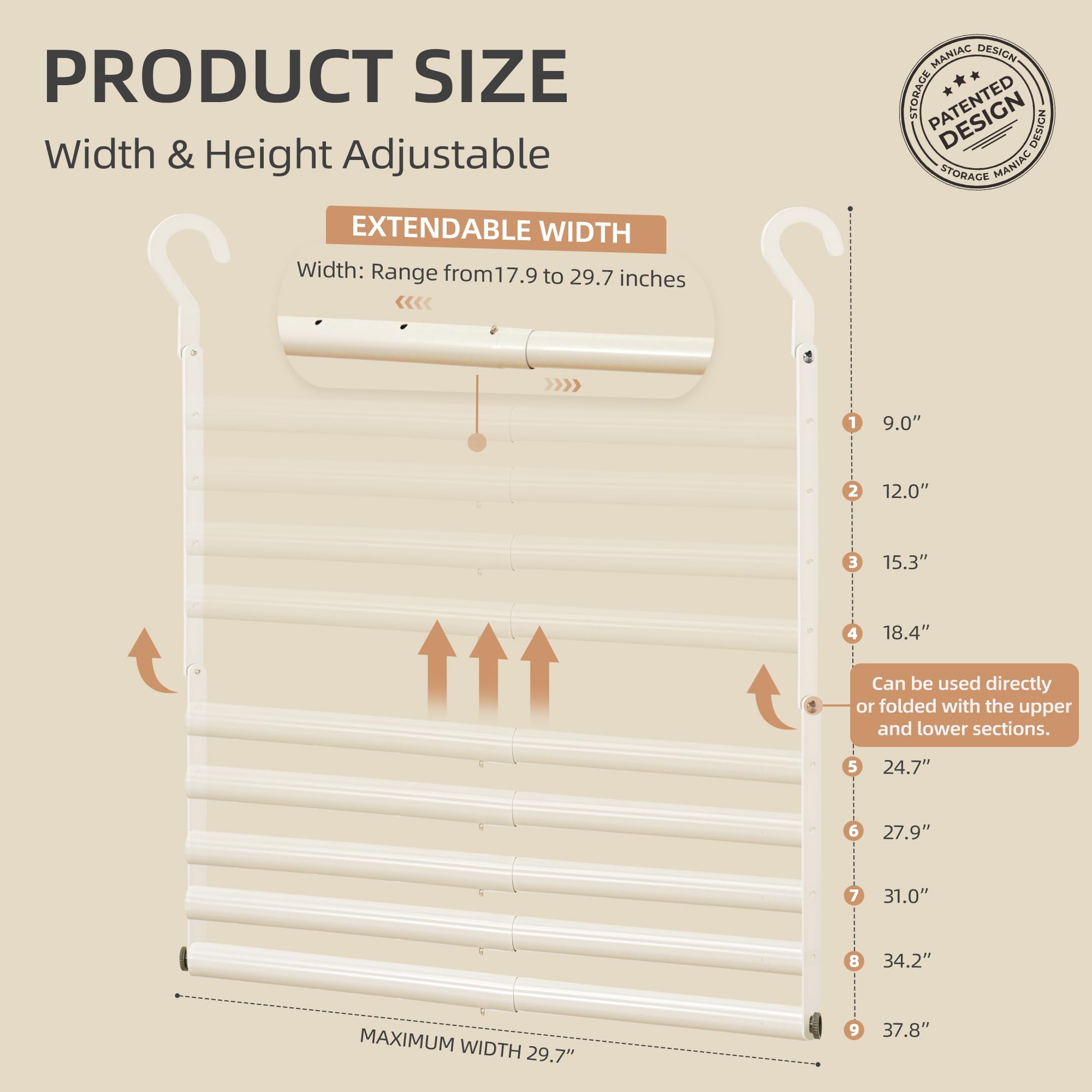 STORAGE MANIAC foldable design saves space in tight closets