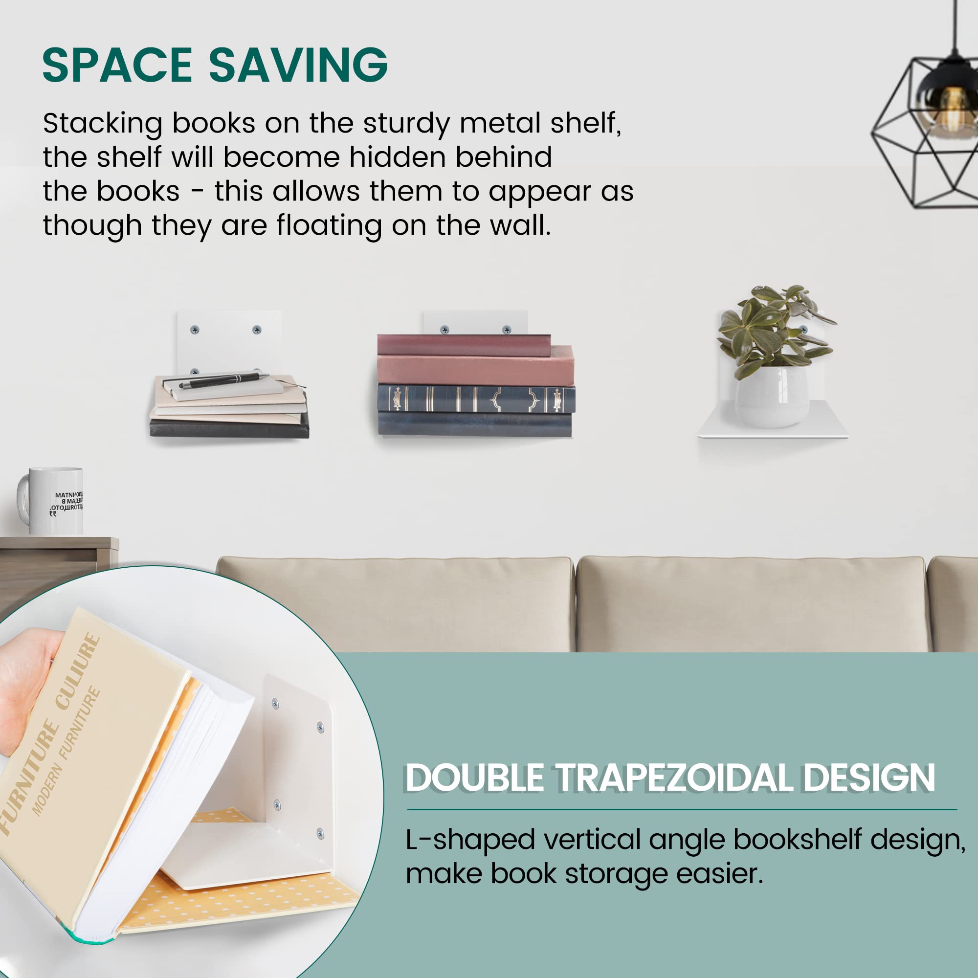 Storage Maniac four-pack white shelves ideal for bedrooms and living rooms