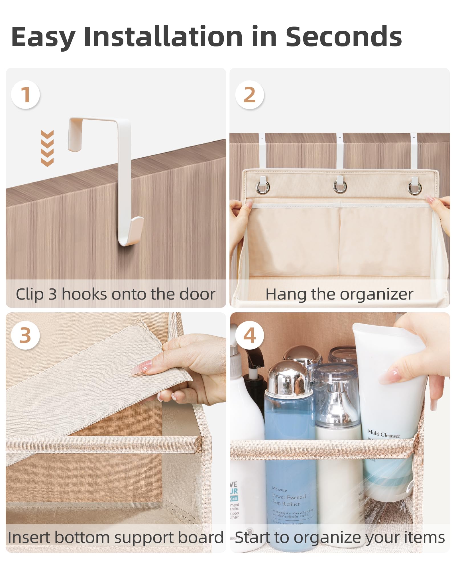 Storage Maniac front pockets with clear windows for quick content checks.
