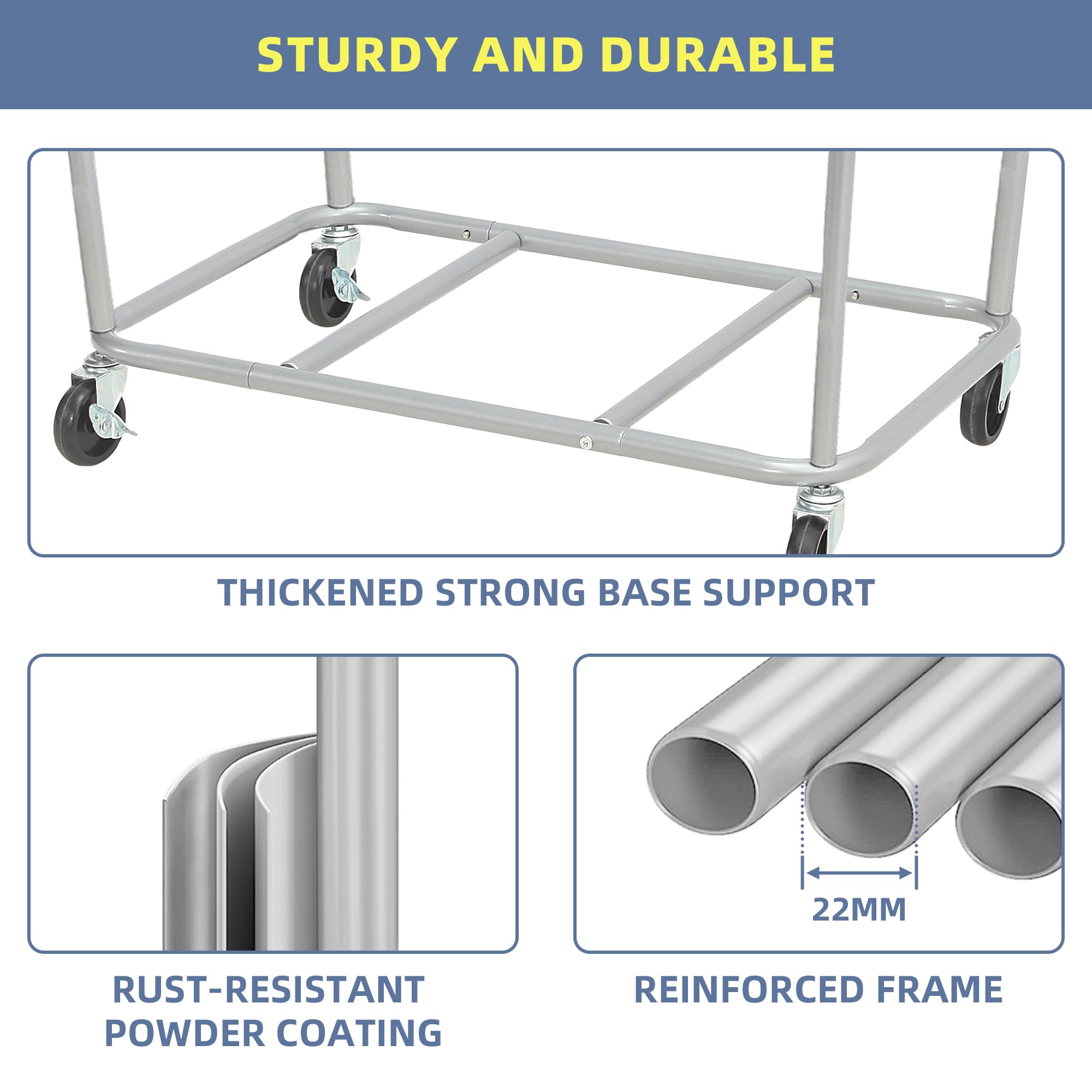 Storage Maniac heavy-duty cart measures 31.7 in L by 19.3 in W by 30.91 in H.