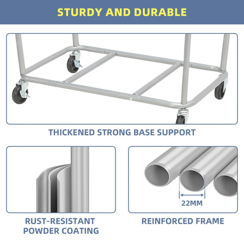Storage Maniac heavy-duty cart measures 31.7 in L by 19.3 in W by 30.91 in H.
