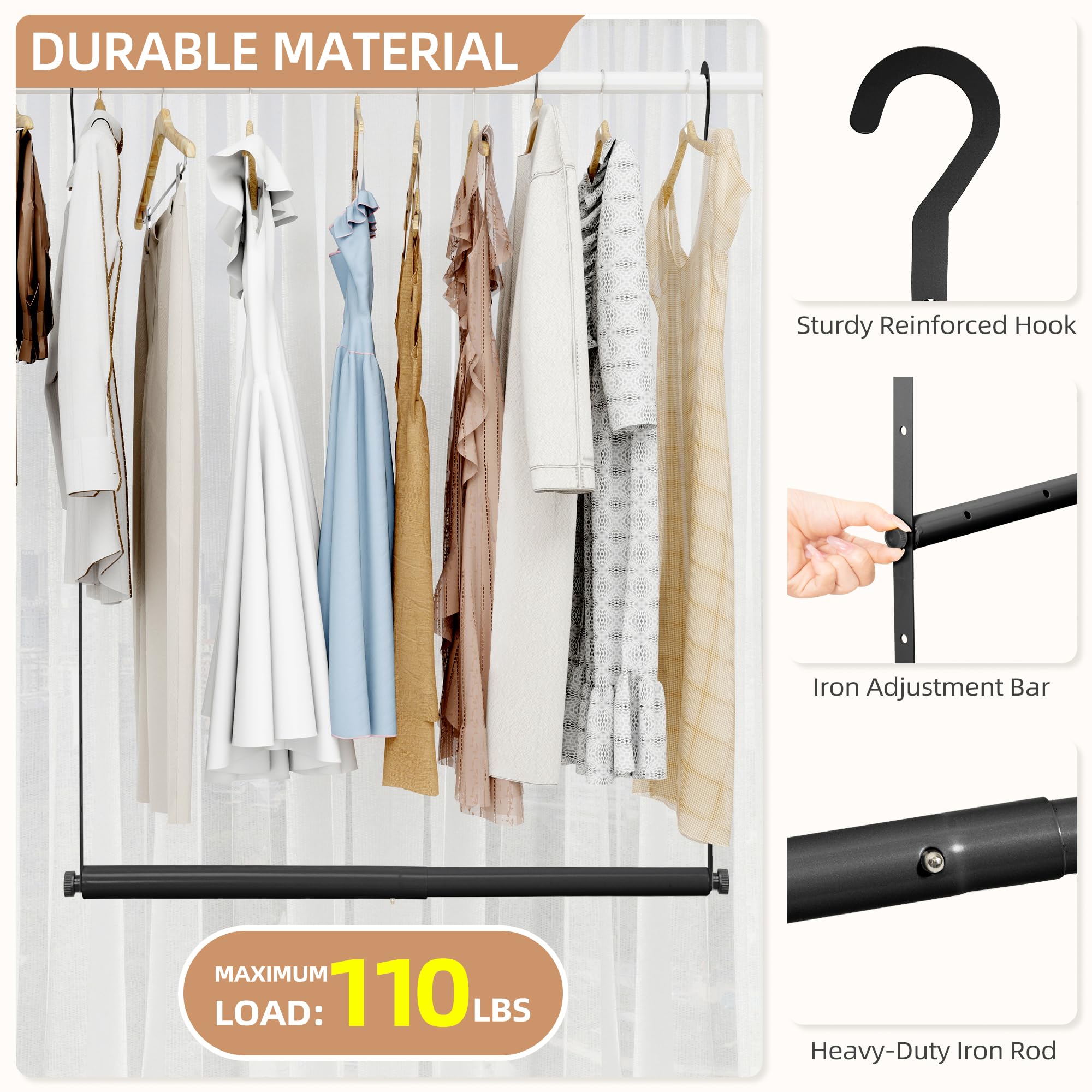 Storage Maniac heavy-duty chrome steel frame remains rust-resistant for long-lasting use.