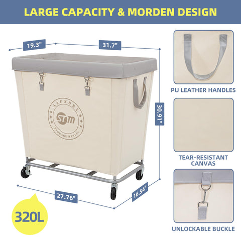 Storage Maniac industrial laundry cart wheels enable smooth, multi-directional transport across busy facilities.