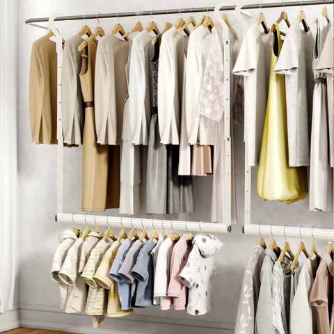 Kids closet use makes clothes accessible and encourages independence.