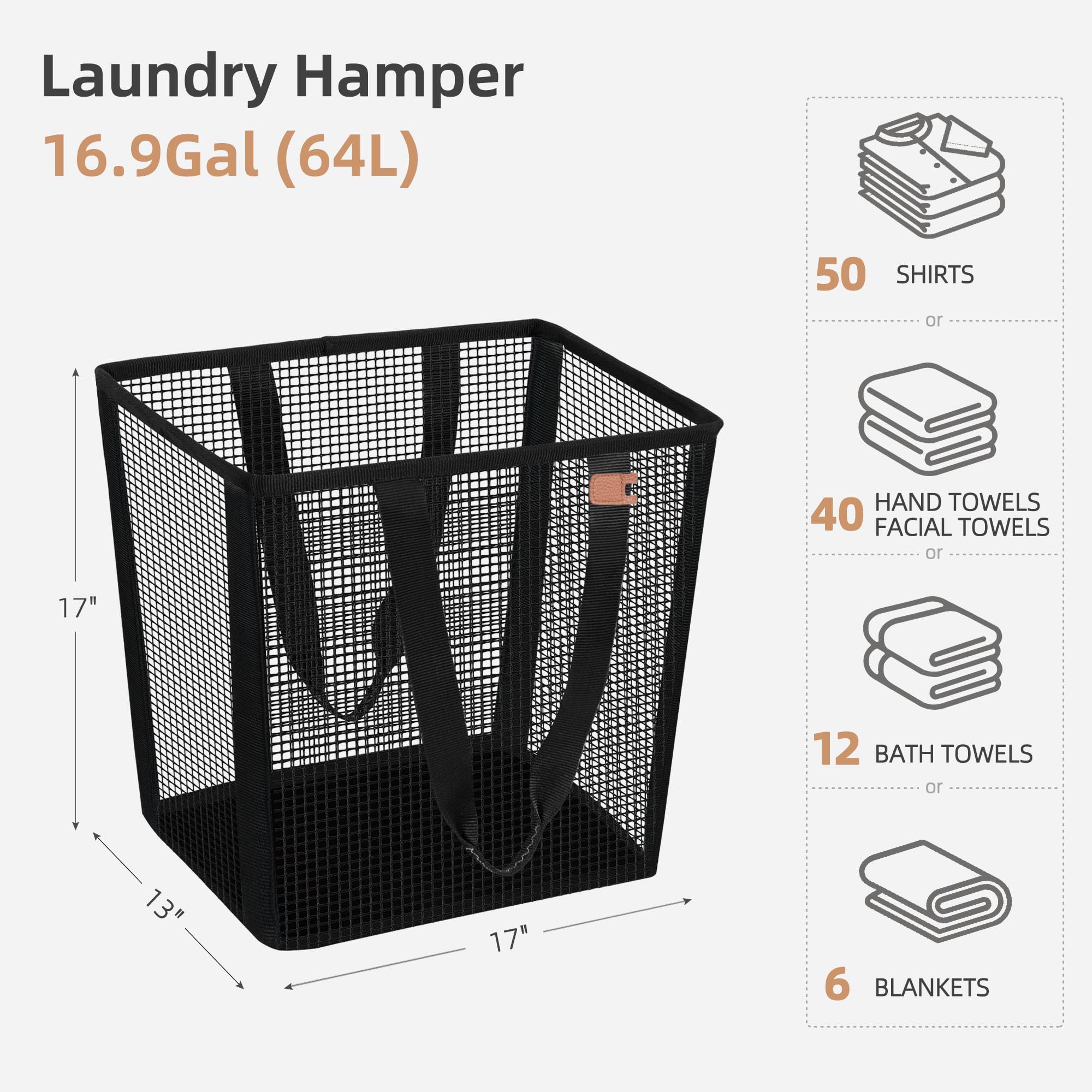 Storage Maniac 64L capacity holds a full laundry load.