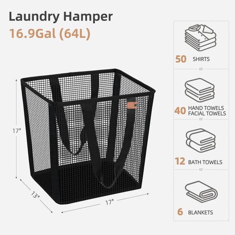 Storage Maniac 64L capacity holds a full laundry load.