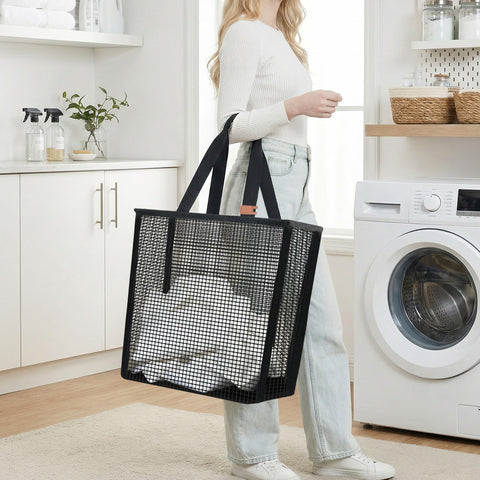 Storage Maniac extended handles ease lifting through doorways.