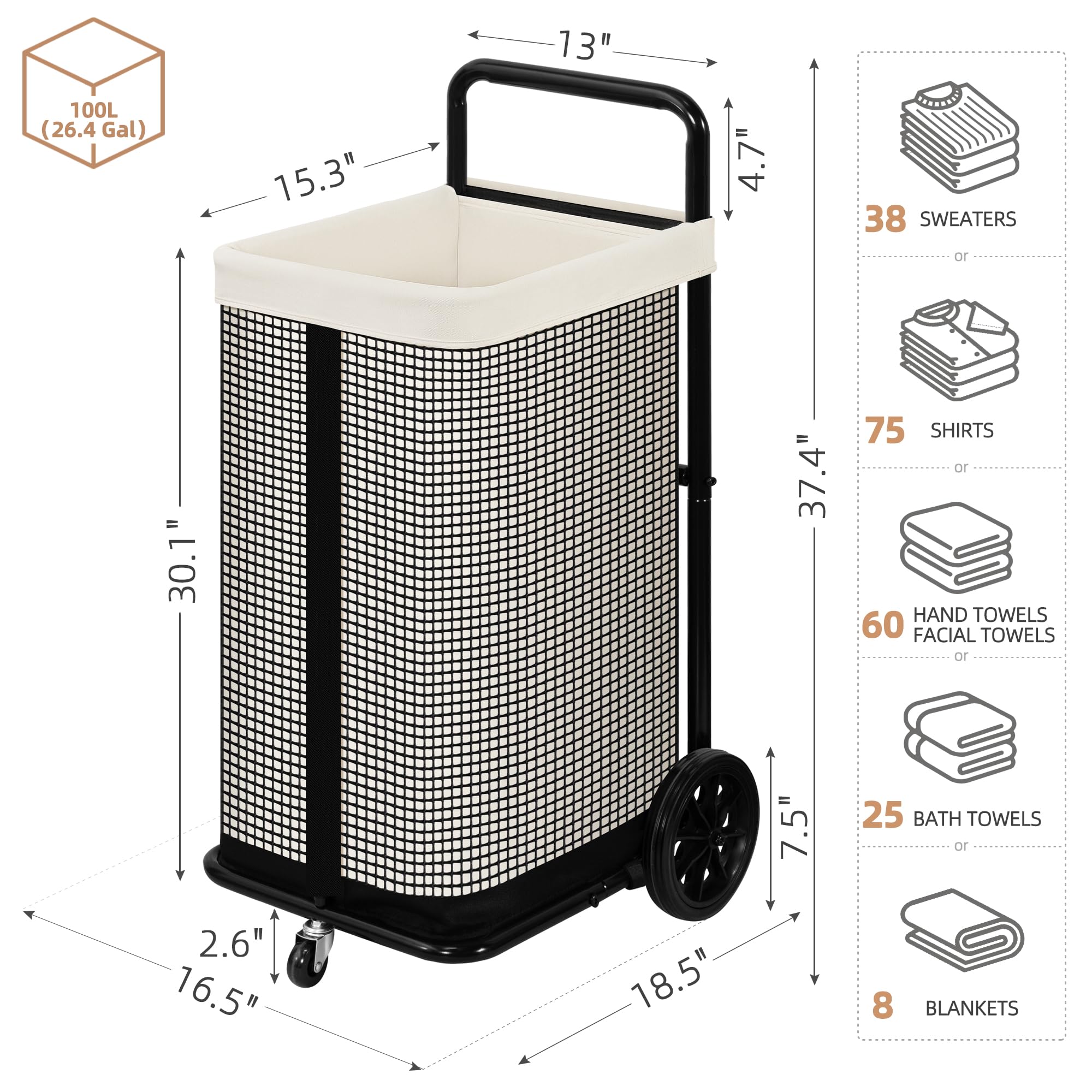 Storage Maniac removable liner for quick laundry transfers between rooms.