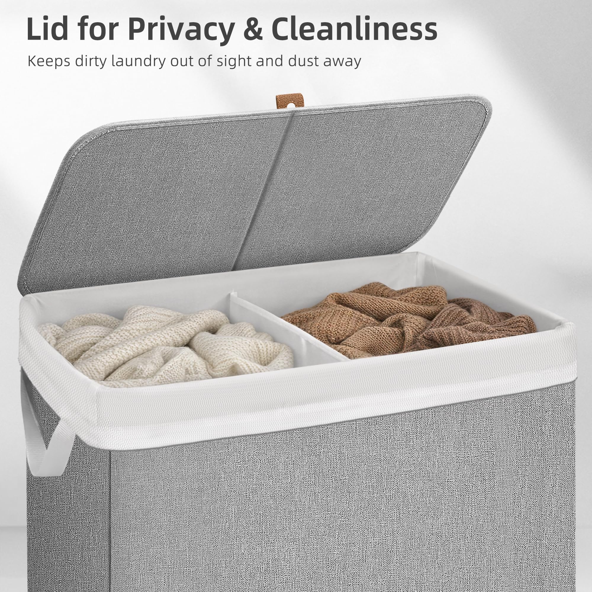 Storage Maniac thick fabric hamper blends into decor while staying durable