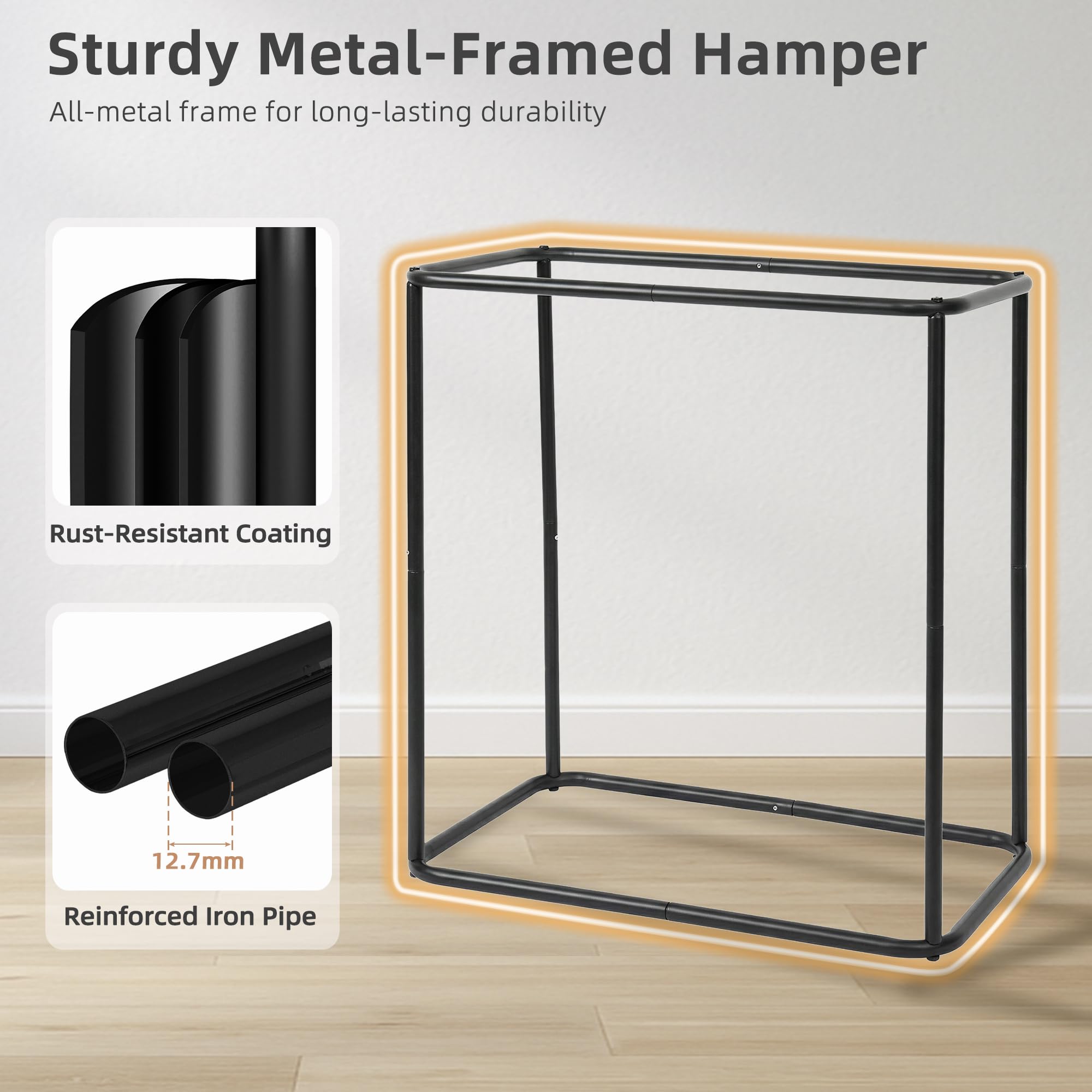 Storage Maniac laundry hamper with lid hides contents and reduces dust