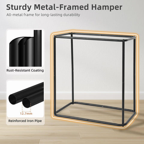 Storage Maniac laundry hamper with lid hides contents and reduces dust