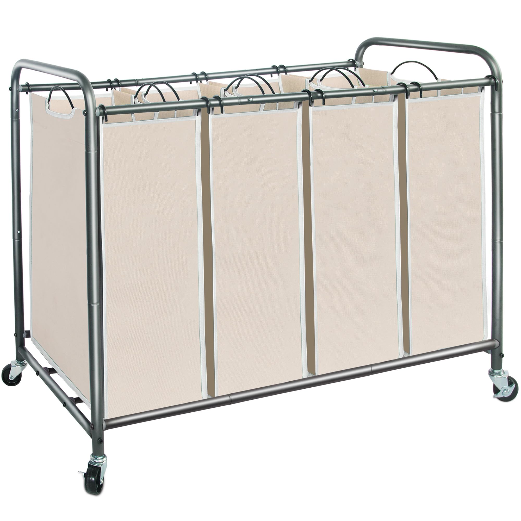 Overview of STORAGE MANIAC 4-Section Laundry Sorter for spacious organization.
