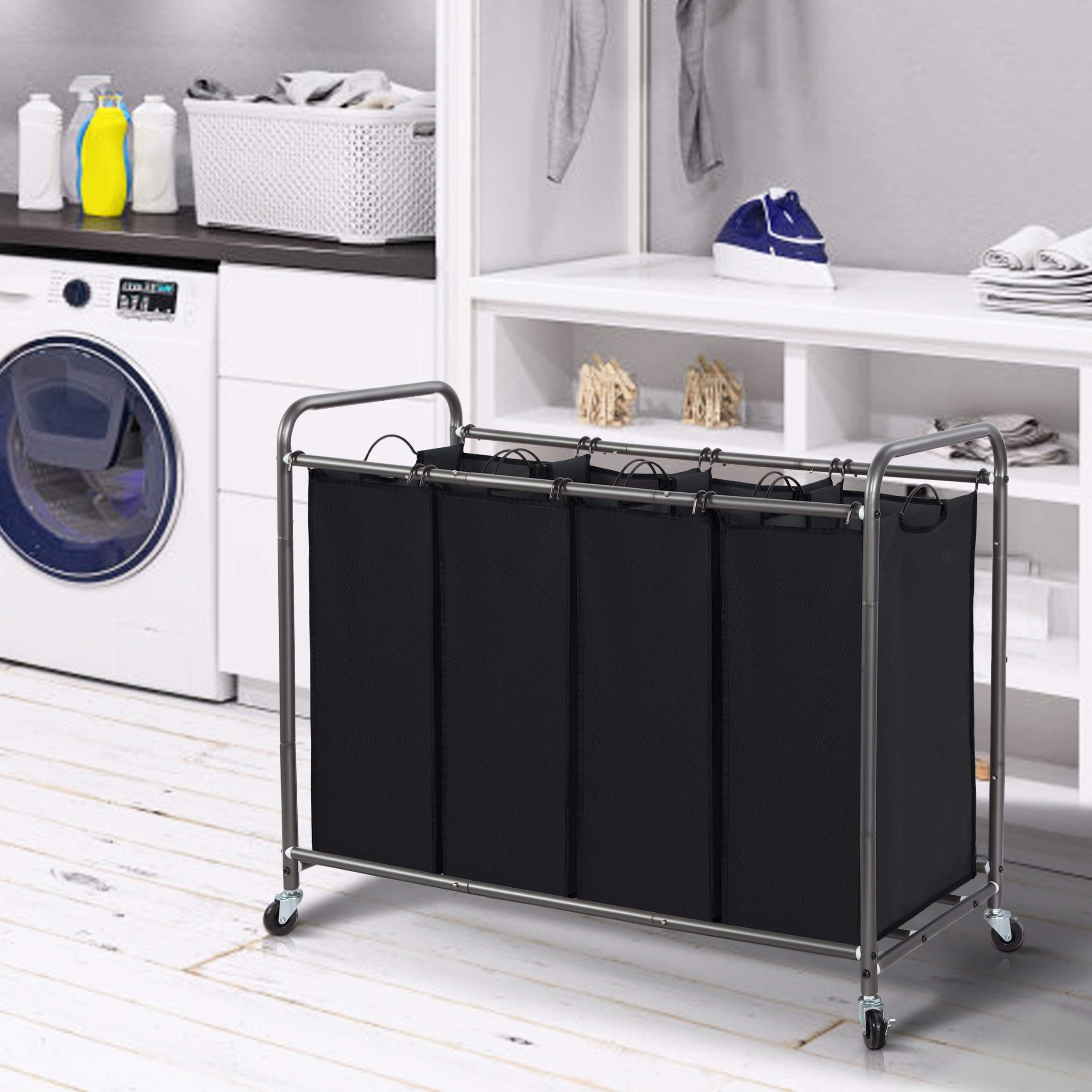 Storage Maniac bottom bar prevents bag sag when full.