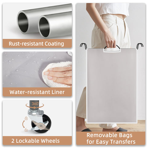 STORAGE MANIAC Laundry Sorter durable frame supports fully loaded bags.