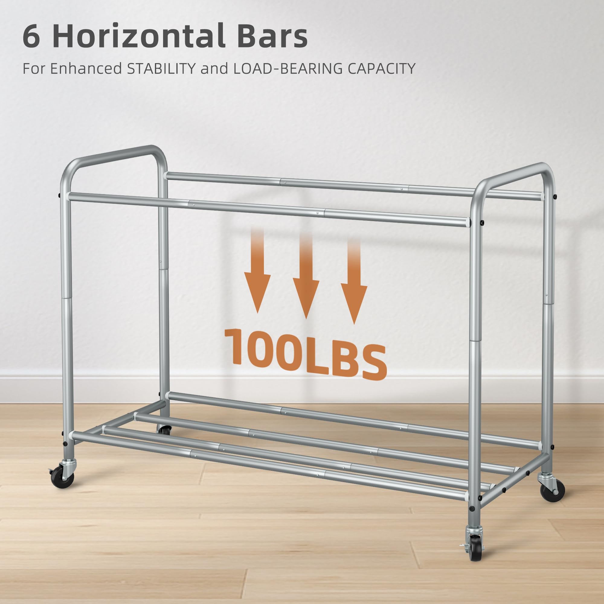 STORAGE MANIAC Laundry Sorter wheels and locking feature enable stable movement.
