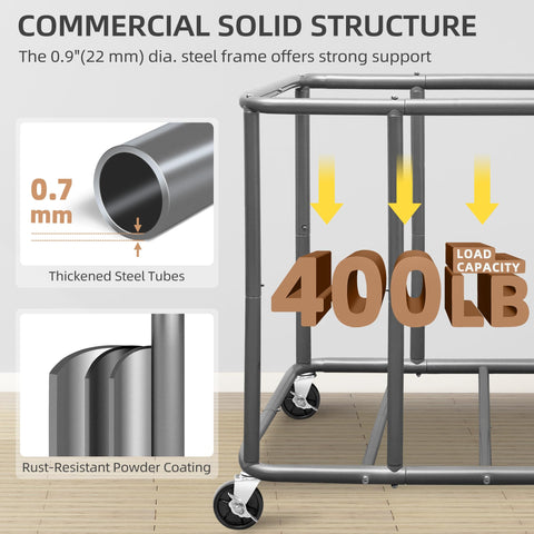 Storage Maniac lockable silent casters keep cart stable and quiet