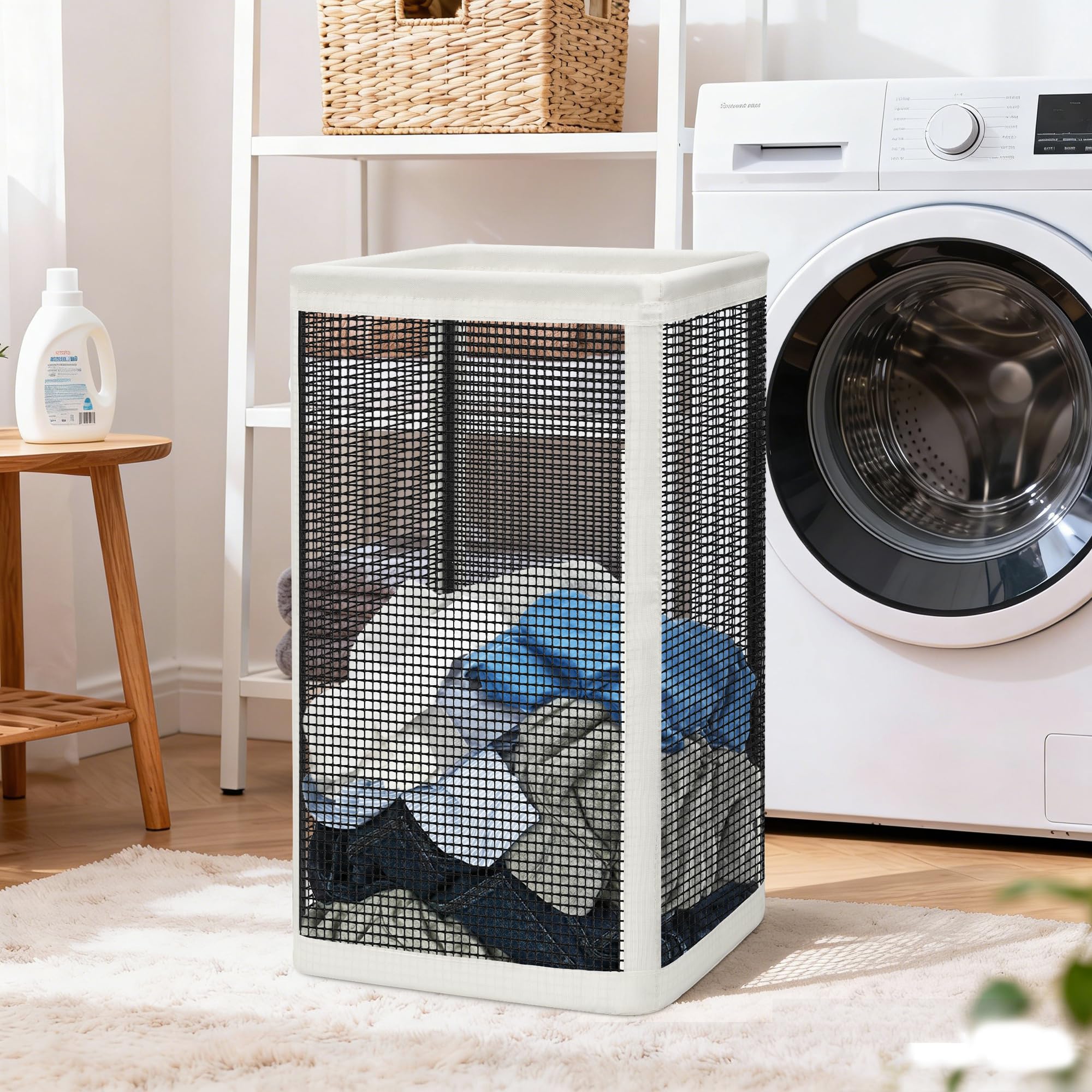 Storage Maniac mesh laundry hamper bedroom and bathroom use.