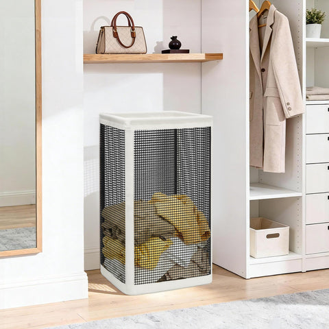 Storage Maniac mesh laundry hamper rust-resistant tubes for humid bathrooms.