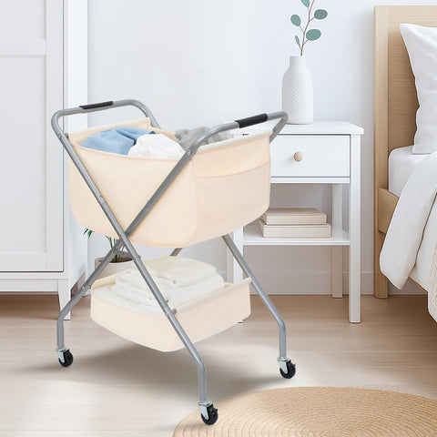 Storage Maniac multifunctional rolling cart doubles as a toy organizer and storage solution.