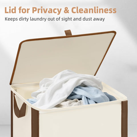 Storage Maniac private lid protects laundry from dust and prying eyes.