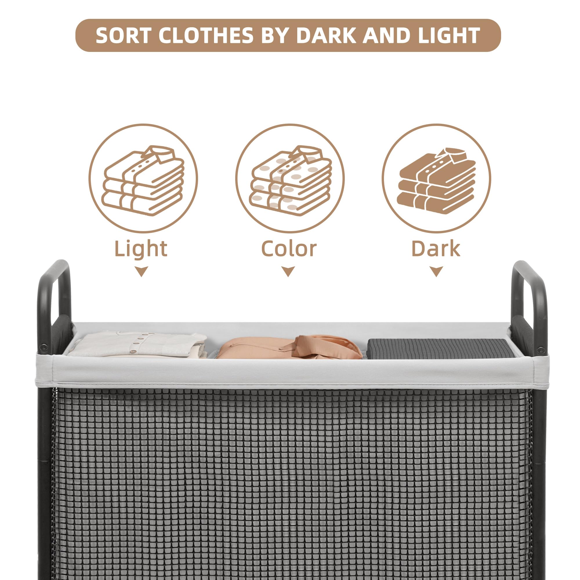 STORAGE MANIAC PVC mesh frame provides durable, rust-resistant support.