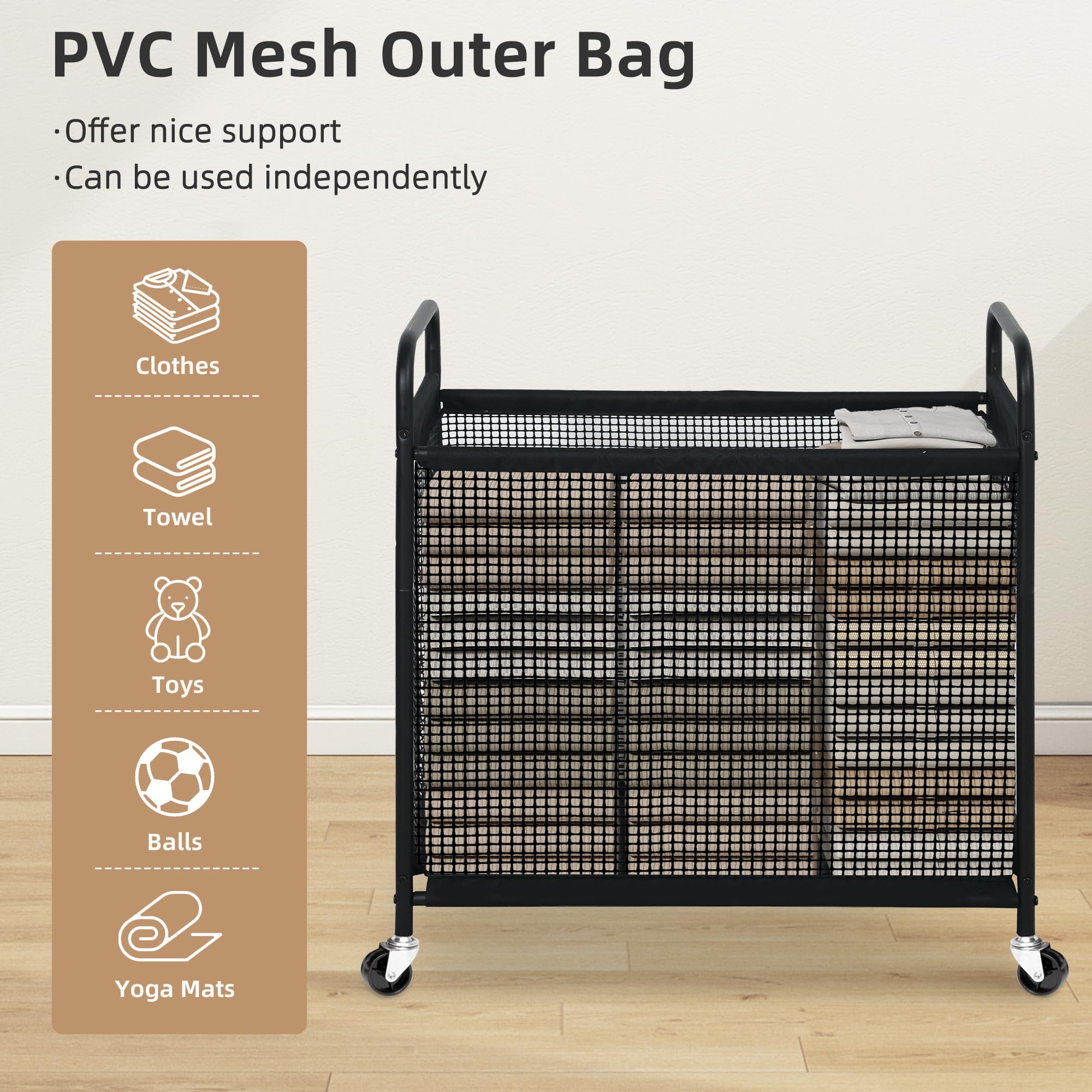 Storage Maniac PVC mesh outer provides durable support and easy maintenance