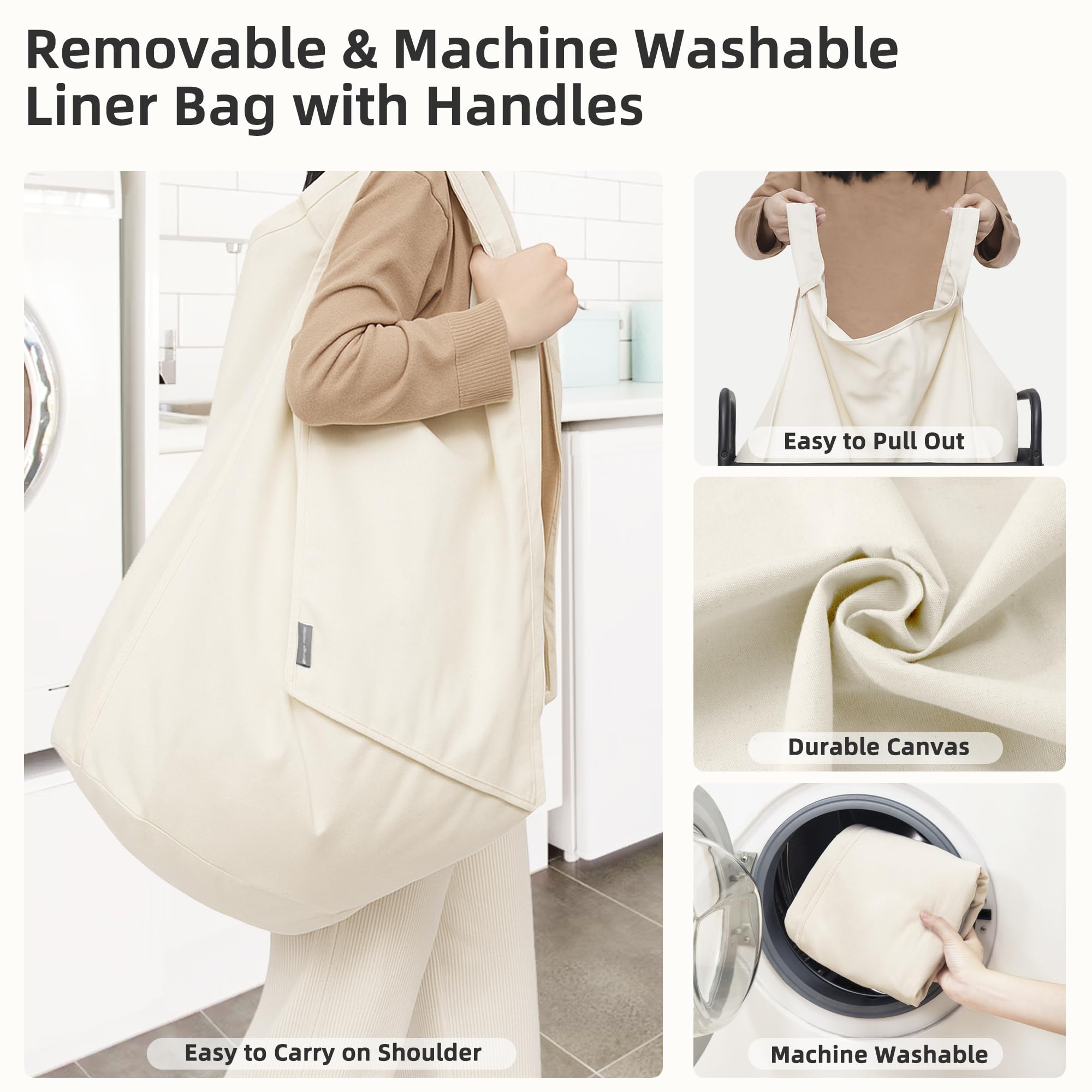 Storage Maniac removable liner bag for easy transport of dirty clothes