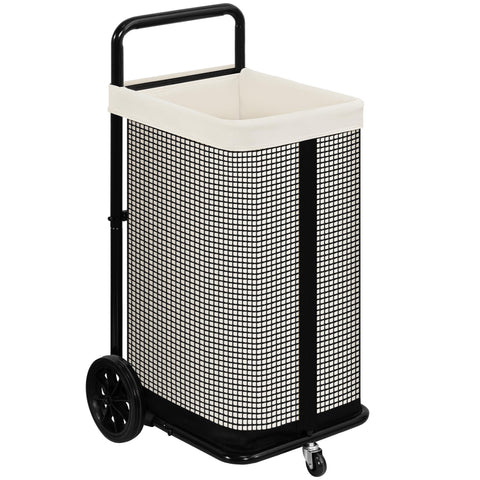 Storage Maniac rolling laundry cart with wheels enables easy room-to-room transport.